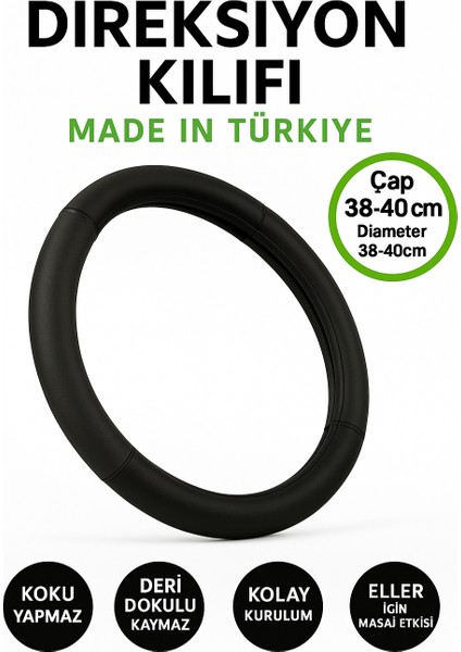 Nissan Navara 1998-2005 Geçmeli Direksiyon Kılıfı Delikli Siyah Deri