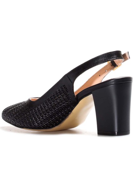 Deri Kadın Kalın Topuklu Ayakkabı 064ZA360