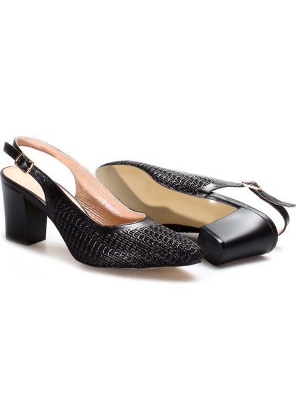 Deri Kadın Kalın Topuklu Ayakkabı 064ZA360