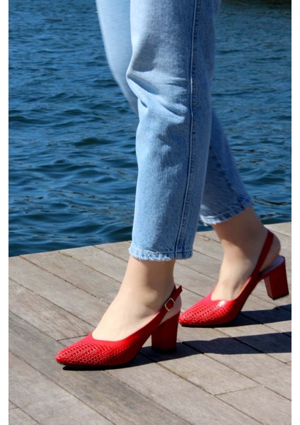 Deri Kadın Kalın Topuklu Ayakkabı 064ZA360