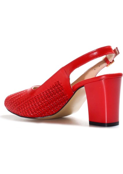 Deri Kadın Kalın Topuklu Ayakkabı 064ZA360