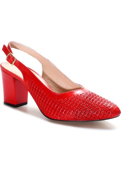 Deri Kadın Kalın Topuklu Ayakkabı 064ZA360