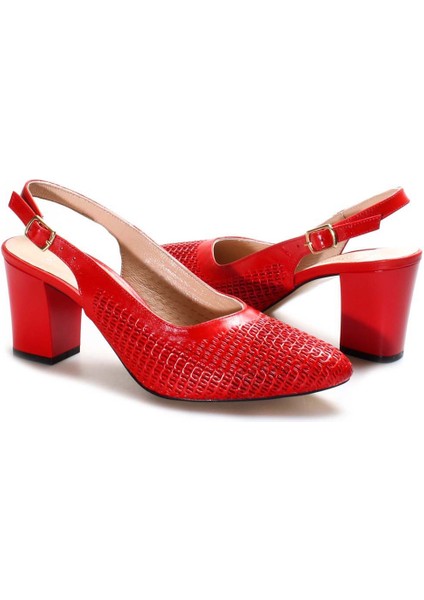 Deri Kadın Kalın Topuklu Ayakkabı 064ZA360