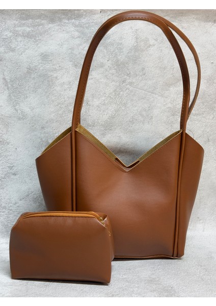 Makyaj Çantası Hediyeli Kadın Omuz Çantası, Kadın Çanta