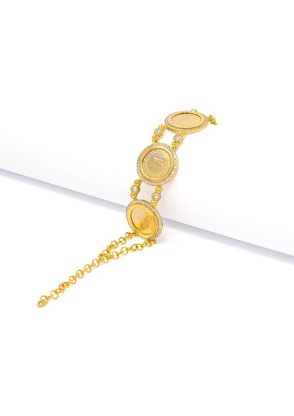 İmitasyon Çeyrekli Bileklik 3 Çeyrekli Zirkon Taşlı BLK-154 fiyatları