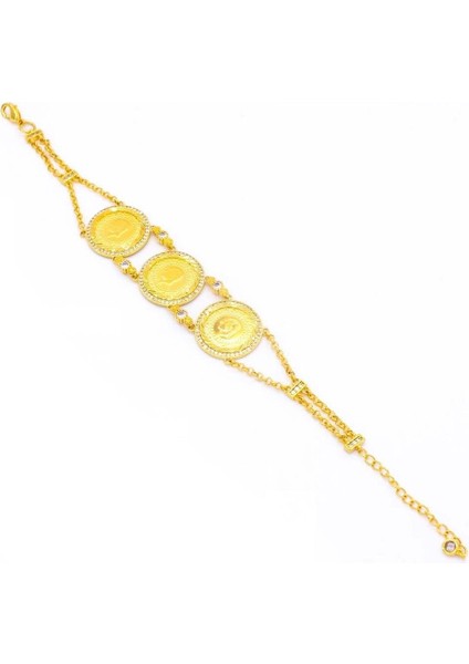 İmitasyon Çeyrekli Bileklik 3 Çeyrekli Zirkon Taşlı BLK-154 fırsatları