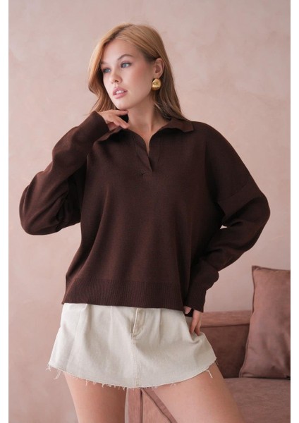 Kadın Polo Yaka Triko Kazak - 12240R modelleri