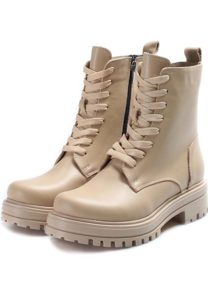 Hakiki Deri Içi Kürklü Soğuk Geçirmez Fermuarlı Kadın Günlük Klasik Bot 757kza21075