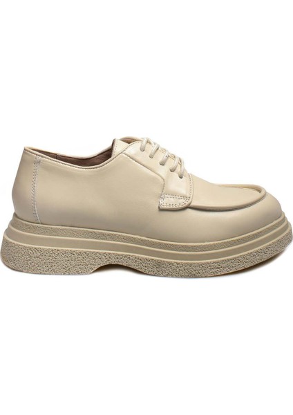 Hakiki Deri Bej Kadın Casual Ayakkabı 009za0151 indirimleri