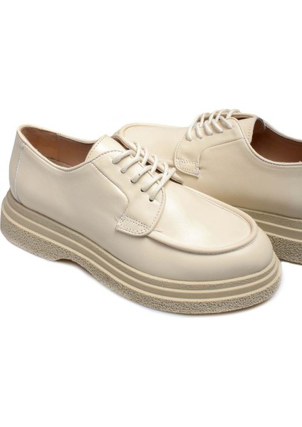 Hakiki Deri Bej Kadın Casual Ayakkabı 009za0151