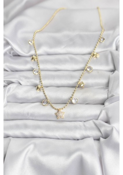 Pirinç Gold Renk Yıldız Model Kadın Kolye - Lisinya fiyatları