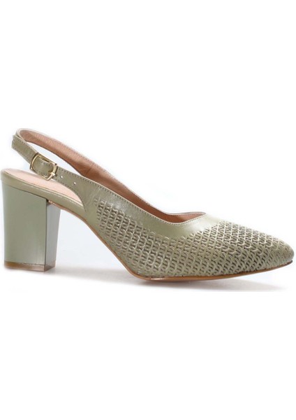Deri Kadın Kalın Topuklu Ayakkabı 064ZA360