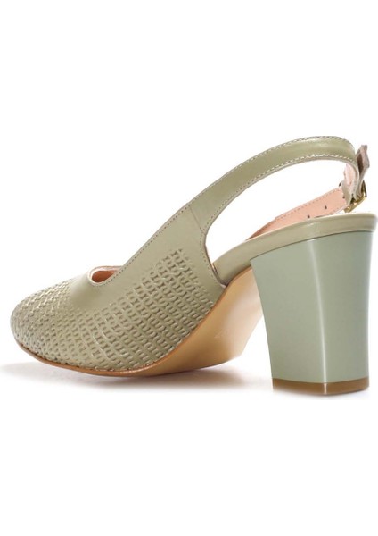 Deri Kadın Kalın Topuklu Ayakkabı 064ZA360