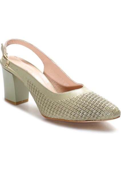Deri Kadın Kalın Topuklu Ayakkabı 064ZA360