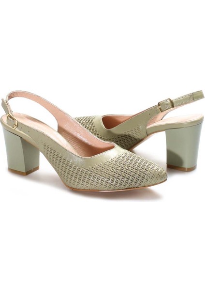 Deri Kadın Kalın Topuklu Ayakkabı 064ZA360