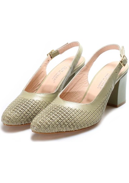 Deri Kadın Kalın Topuklu Ayakkabı 064ZA360