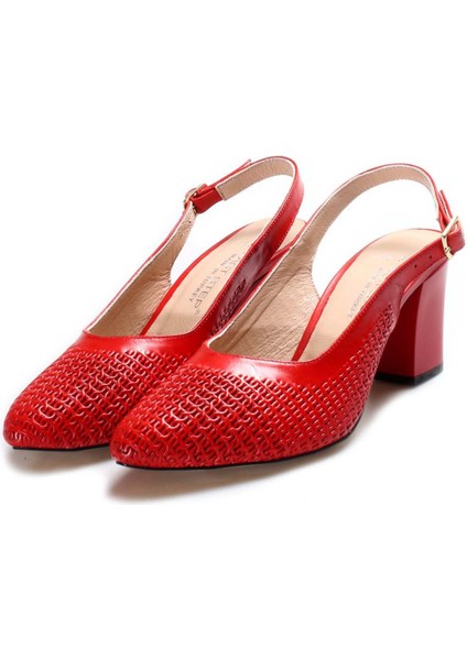 Deri Kadın Kalın Topuklu Ayakkabı 064ZA360