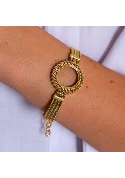 Çeyrek Altın Çerçeve Bileklik Çelik Altın Kaplama Trabzon Model-BLZ-645