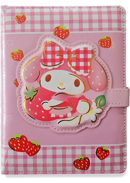 My Melody Çilek 3D Mıknatıslı Kapaklı Pembe Defter – Tatlı & Kawaii Tasarım