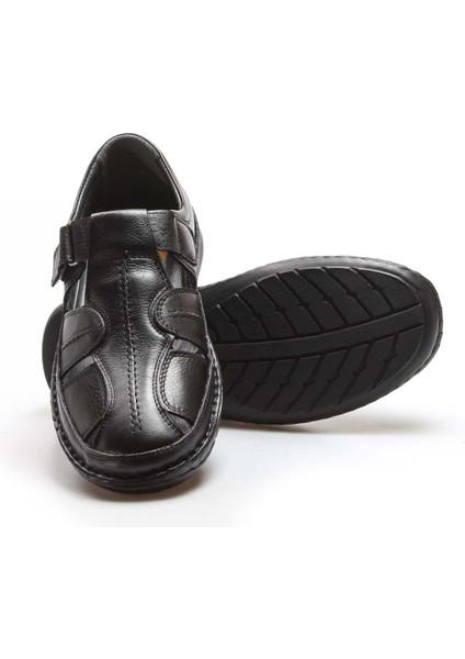 Erkek Hakiki Deri Bantlı Günlük Rahat Yazlık Hafif Sandalet 662MA119B