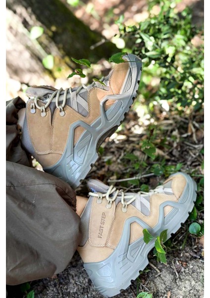 Hakiki Deri Su Geçirmez Nbj Bej Nubuk Erkek Outdoor Bot 117sma1492