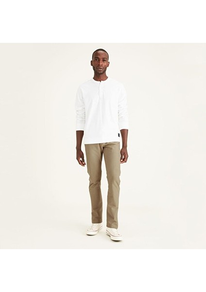 Smart 360 Comfort Knit Bej Slim Fit Chino Pantolon