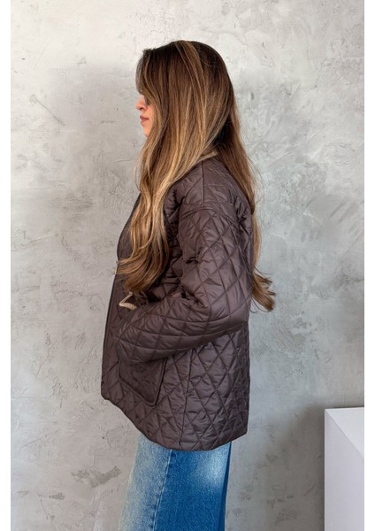 Kadın Kadife Yakalı Kapitone Mont 5229 fiyatları