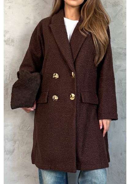 Kadın Nakışlı Kaşe Kaban fırsatları