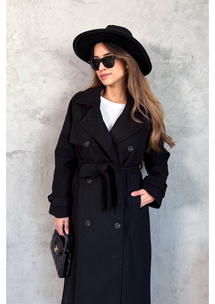 Kadın Kruvaze Uzun Kaşe Kaban 99430 indirimleri