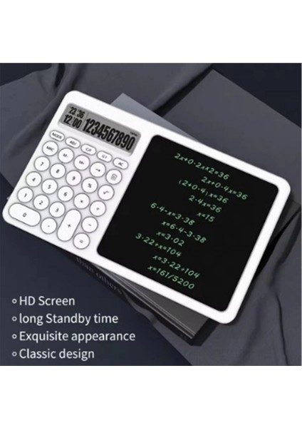Çok Amaçlı Digital Hesap Makinesi LCD Ekran Yazma Tableti Ofis Okul Için Silinebilir El Yazısı Not Defteri ( Lisinya ) fırsatları