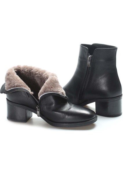 Hakiki Deri Kürklü Kadın Klasik Bot 757KZA2655