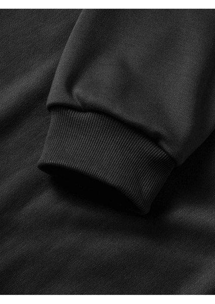 10 Kasıma Özel Üç Iplik Kapüşonlu Baskılı Sweatshirt - Siyah fiyatları