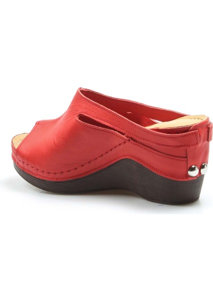 Fast Step Hakiki Deri Kadın Dolgu Topuk Terlik 972ZA1001