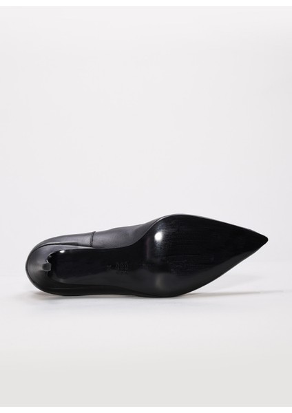 Hakiki Deri Siyah Kadın Ince Topuk Ayakkabı 019za21-514