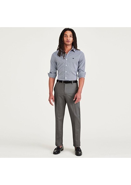 Signature Stain Defender Creased Slim Fit Pantolon