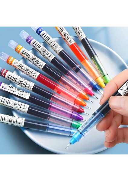 Art Tone Eye Fine Roller Iğne Karbon Kalemler Seti 0.5mm Karışık 10 Renk Hızlı Kuruyan Tükenmez Şeffaf Kapak