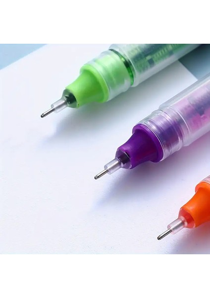 Art Tone Eye Fine Roller Iğne Karbon Kalemler Seti 0.5mm Karışık 10 Renk Hızlı Kuruyan Tükenmez Şeffaf Kapak modelleri