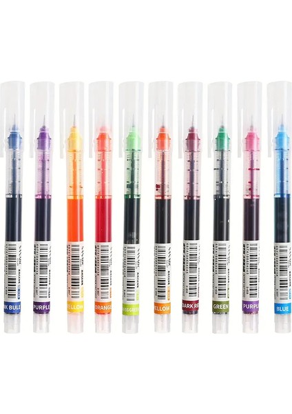 Art Tone Eye Fine Roller Iğne Karbon Kalemler Seti 0.5mm Karışık 10 Renk Hızlı Kuruyan Tükenmez Şeffaf Kapak fırsatları