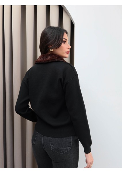 Kürk Yakalı Triko Hırka indirimleri