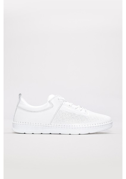 Hakiki Deri Beyaz Kadın Casual Ayakkabı 934za105lzr