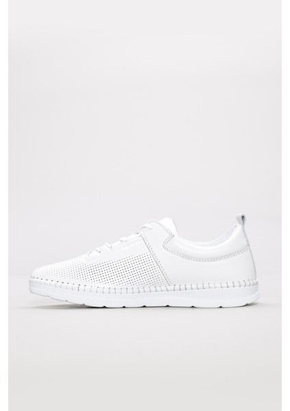 Hakiki Deri Beyaz Kadın Casual Ayakkabı 934za105lzr