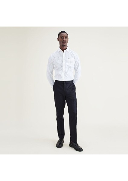 Signature Stain Defender Creased Slim Fit Pantolon