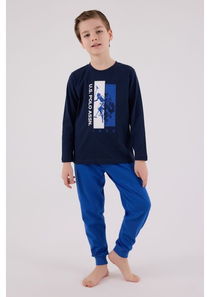 U.s. Polo Assn Uzun Kol Pijama Takım US2206-4 Lacivert
