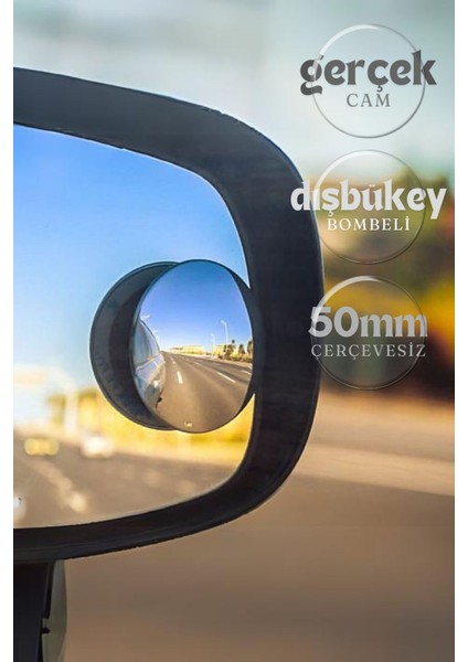 Çerçevesiz Kör Nokta Aynası Park Aynası 360 Derece 3m Foam Yapıştırıcılı Hareketli 2 Adet