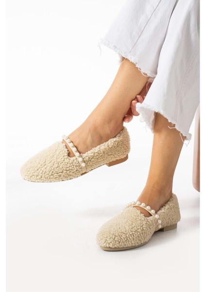 Kadın Incili Ev Babeti Yünlü - Krem - 38 fiyatları