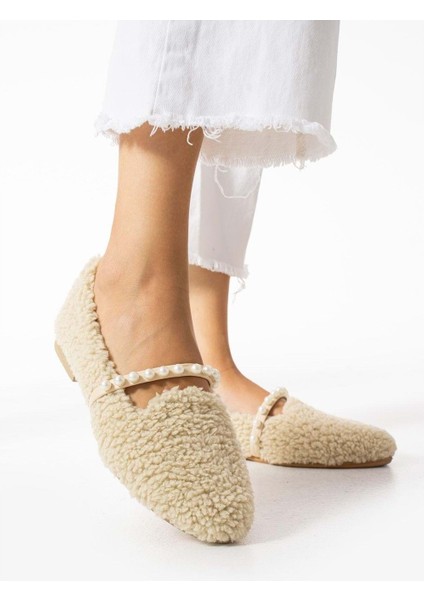 Kadın Incili Ev Babeti Yünlü - Krem - 38 fırsatları