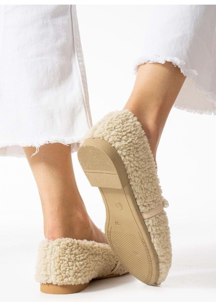 Kadın Incili Ev Babeti Yünlü - Krem - 38 indirimleri