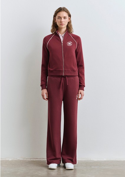 Biye Detaylı Fermuarlı Bordo Sweatshirt 1S10365-70393 fırsatları
