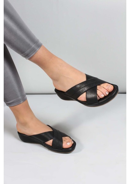 Hakiki Deri Kadın Düz Terlik 864ZAR03