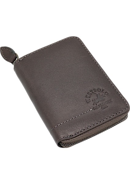 Hakiki Deri Kağıt Para ve Bol Kart Bölmeli Fermuarlı Unisex Cüzdan - Gri fiyatları